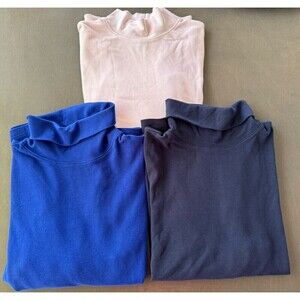 Karen Scott Cotton Turtleneck Sweatshirt bundle 3 navy light pink royal blue L